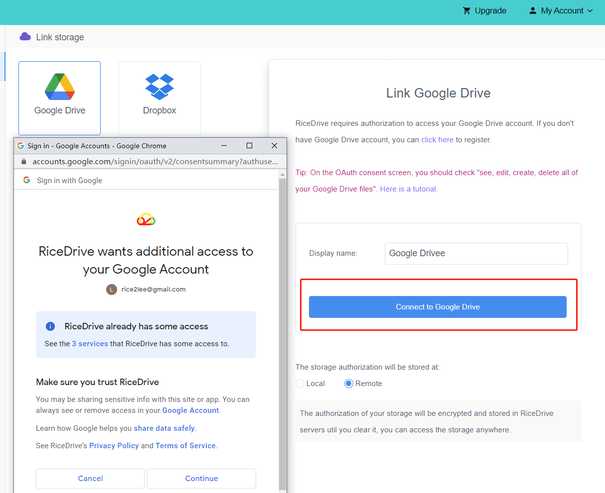 Connect Google Drive