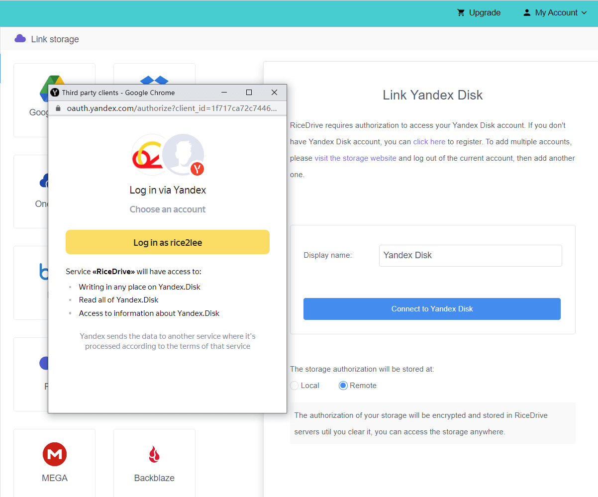 Connect Yandex Disk