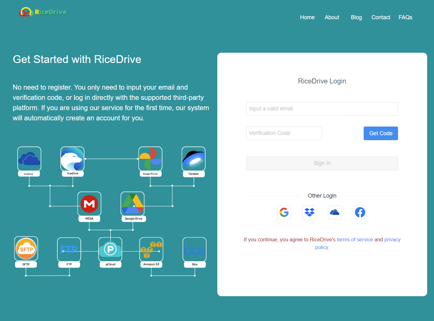 RiceDrive Login