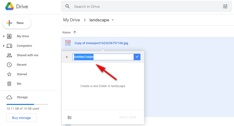 rename google drive folder